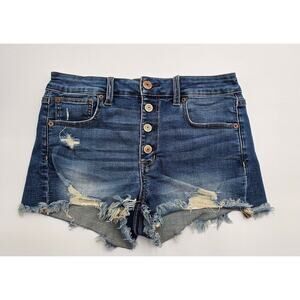 American Eagle Outfitter Women's 6 Super Stretch Button Up Hi Rise Shortie Short